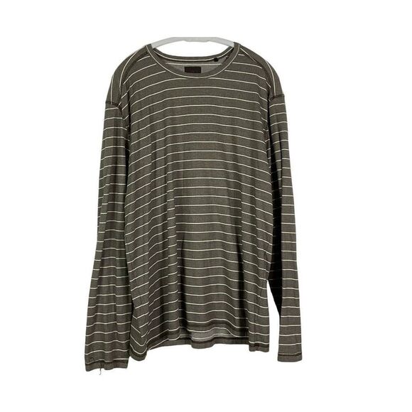 Prana Men's XX-Large Long Sleeve Striped Shirt, Brown/White - Picture 1 of 5